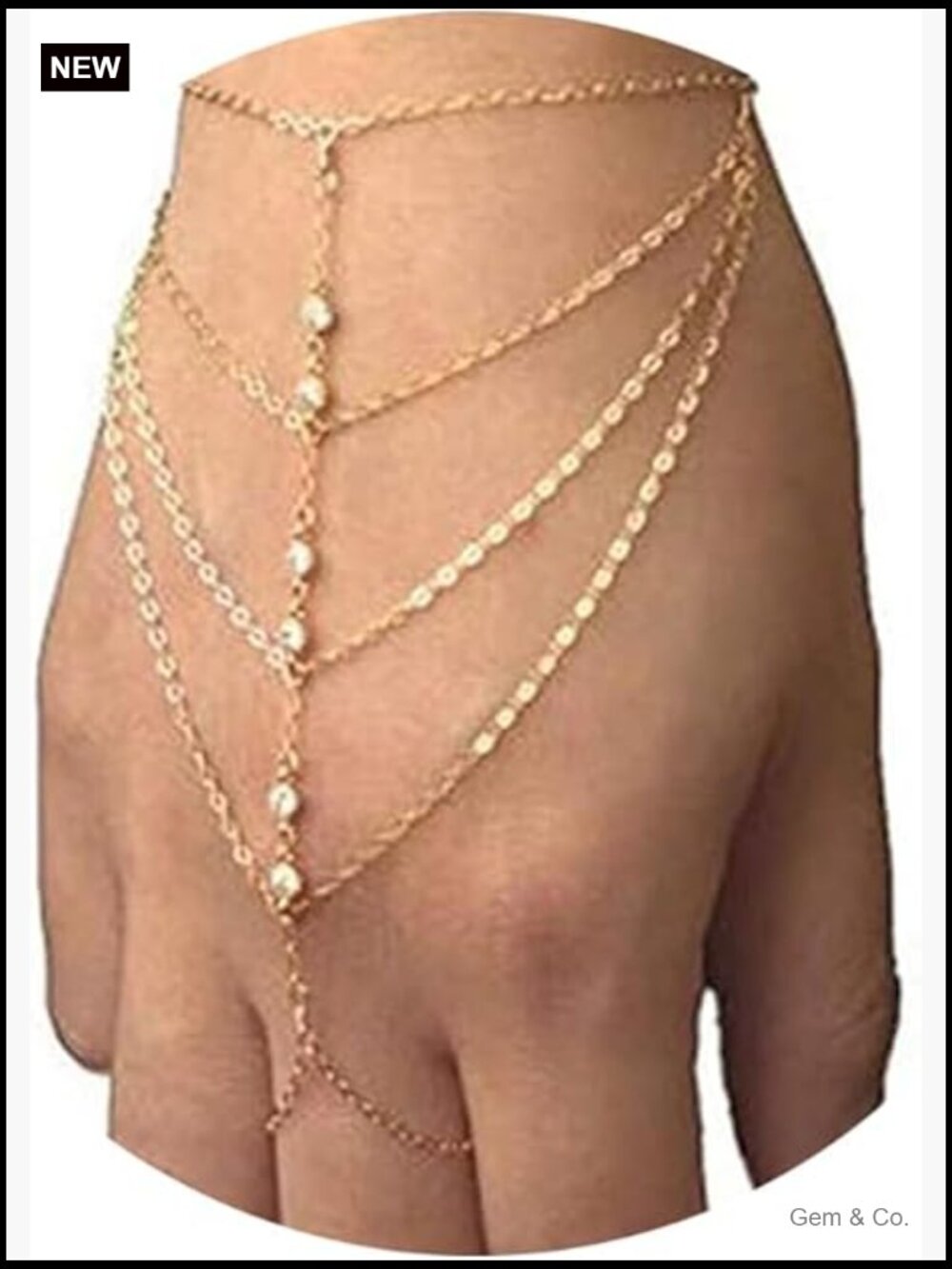 Crystal Tassel Chain Bracelet Slave Ring Hand Harness Jewelry
